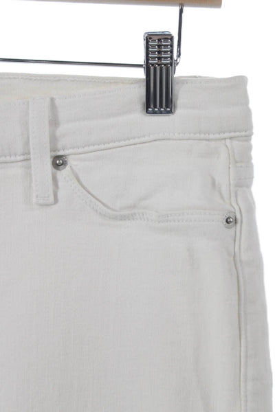 Hudson Women Skinny Jeans White Mid Rise Cotton Blend Size 29