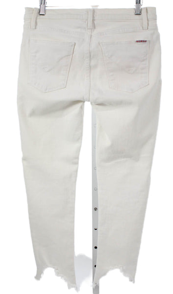 Hudson Women Skinny Jeans White Mid Rise Cotton Blend Size 29