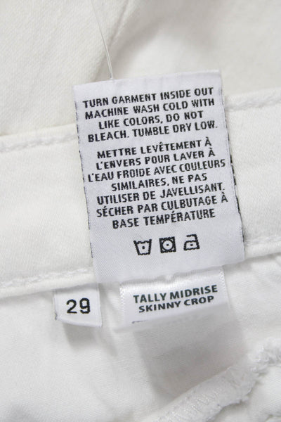 Hudson Women Skinny Jeans White Mid Rise Cotton Blend Size 29
