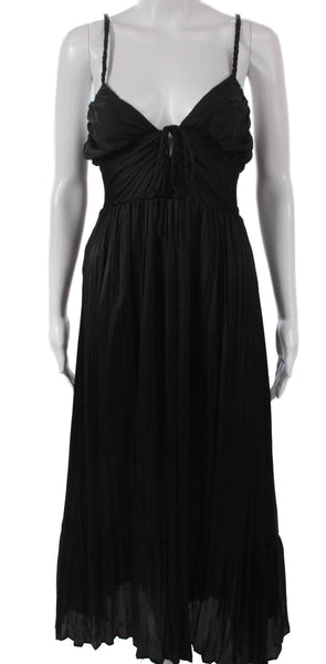 Zara Womens Black Maxi Dress Sweetheart Neckline Sleeveless Long Size M
