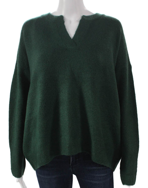 Vince Camuto Womens Pullover Sweater Green V Neck Long Sleeve Acrylic Size M