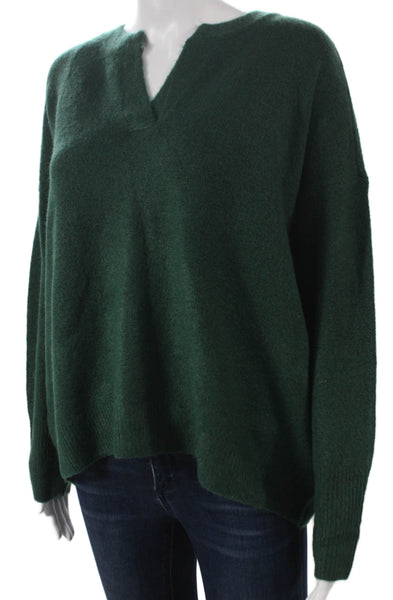 Vince Camuto Womens Pullover Sweater Green V Neck Long Sleeve Acrylic Size M