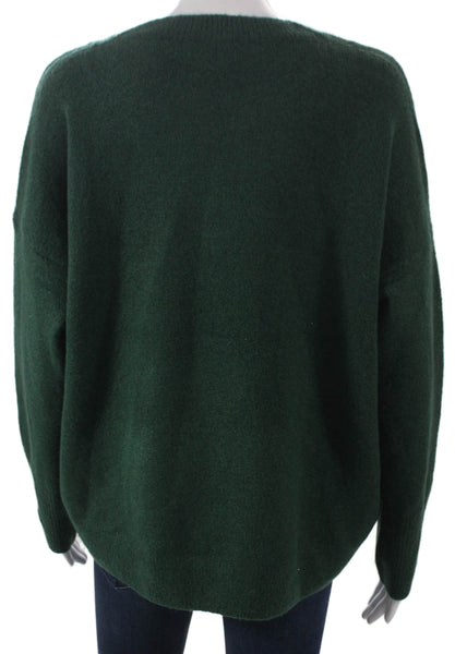 Vince Camuto Womens Pullover Sweater Green V Neck Long Sleeve Acrylic Size M