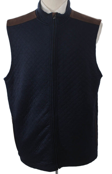 Magaschoni Mens Quilted Polyester Vest Blue Size XL
