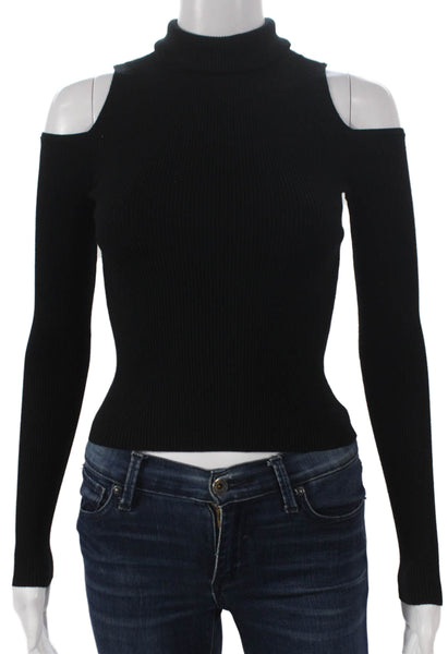 ALC Women Black Viscose Turtleneck Pullover Long Sleeve Solid Size XS