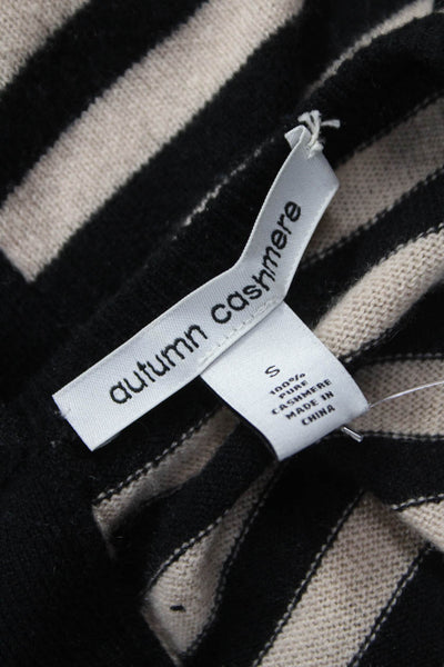 Autumn Cashmere Womens Striped Crew Neck Sweater Vest Beige Size S