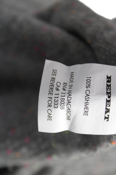 Repeat Women Cashmere Gray Pullover Sweater Round Neck Long Sleeve Size S