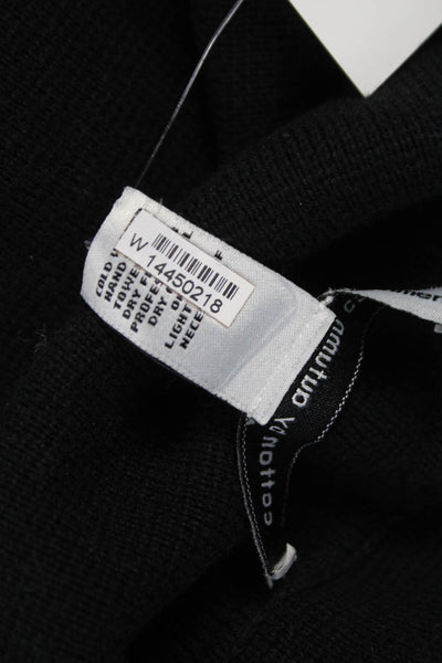 Cotton By Autumn Cashmere Women Black Collared Cardigan Long Sleeve Size S