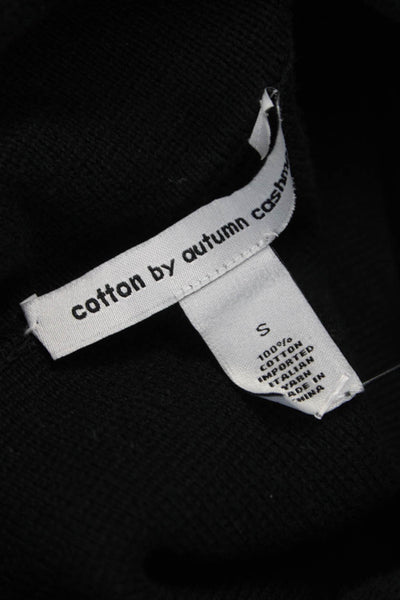 Cotton By Autumn Cashmere Women Black Collared Cardigan Long Sleeve Size S