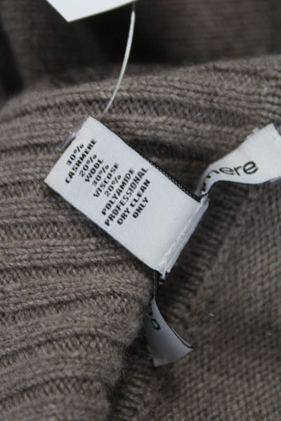 Autumn Cashmere Women Cowl Neck Pullover Sweater Brown Long Sleeve Size S