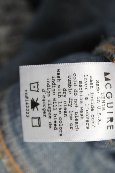 McGuire Womens Military Cotton Button Front Blue Vest Sleeveless Size S