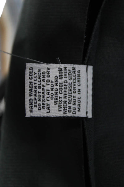 Elliott Lauren Womens Basic Jacket Black Polyurethane Zip Long Sleeve Size 6