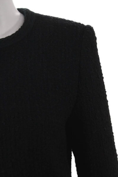 Celine Women Basic Wool Jacket Black Button Long Sleeve Size 36