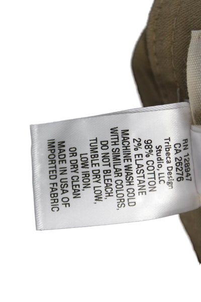Nili Lotan Womens Chino Pants Beige Cotton Size 6