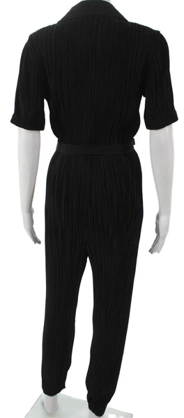 Derek Lam 10 Crosby Women Black Collared Jumpsuit Short Sleeve Polyester Size 2