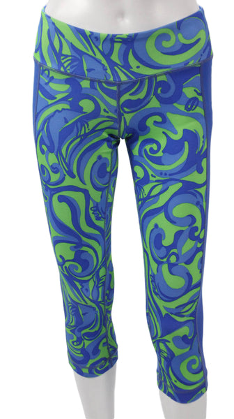Lilly Pulitzer Women Capri Leggings Multicolor Geometric Polyester Size S