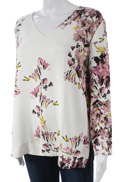Escada Women V-Neck Floral Viscose Long Sleeve Zip Tunic Size 38