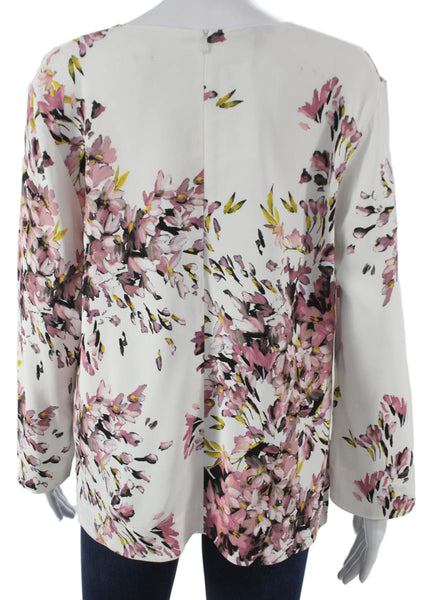 Escada Women V-Neck Floral Viscose Long Sleeve Zip Tunic Size 38