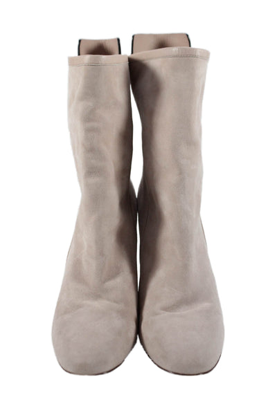 Stuart Weitzman Womens suede Heeled Ankle Boots Light Pink Size 8.5