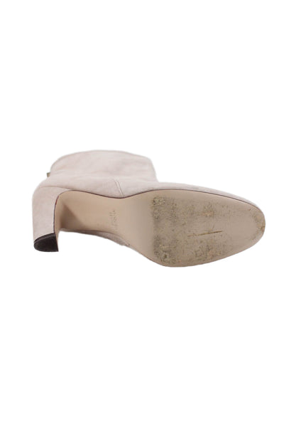 Stuart Weitzman Womens suede Heeled Ankle Boots Light Pink Size 8.5