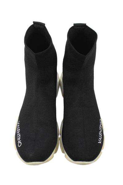 Mario Valentino Womens Stretch Slip On Ankle Boots Black Size 7.5