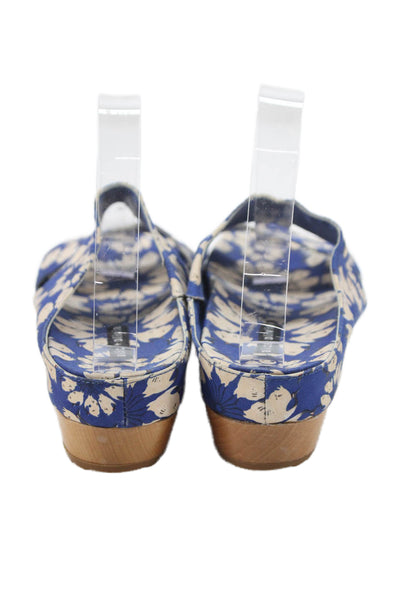 Alice + Olivia Womens Floral Print Platform Floral Print Sandals Blue Size 8