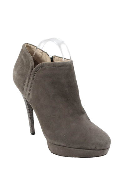KORS Michael Kors Womens Suede Platform Stilletto Heels Gray Size 9.5