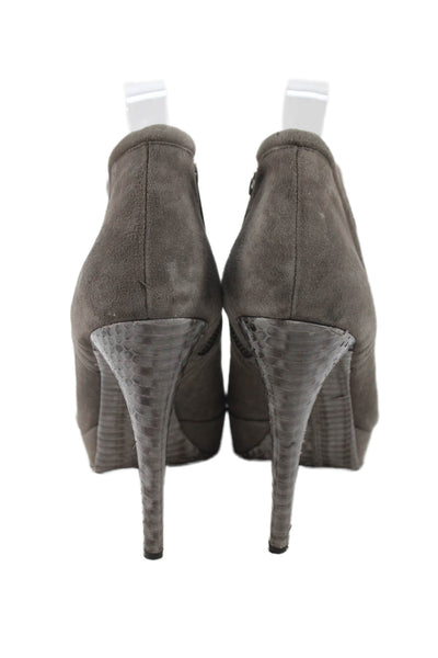 KORS Michael Kors Womens Suede Platform Stilletto Heels Gray Size 9.5