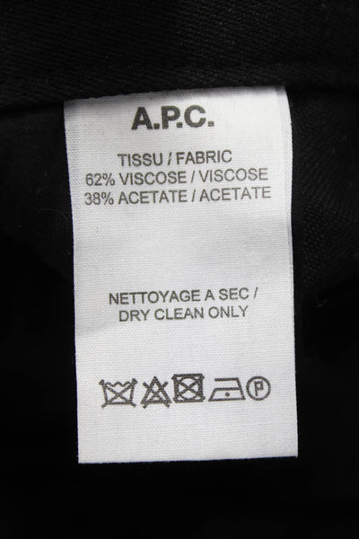 A.P.C. Women Dress Pants Black Viscose Button Inseam 27 Size 34