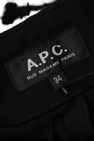 A.P.C. Women Dress Pants Black Viscose Button Inseam 27 Size 34