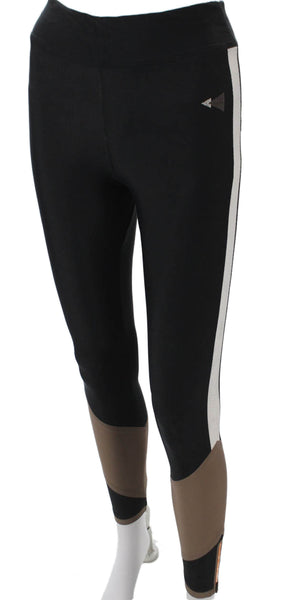 Laain Women Black Ankle Leggings Polyamide Colorblock Size XS