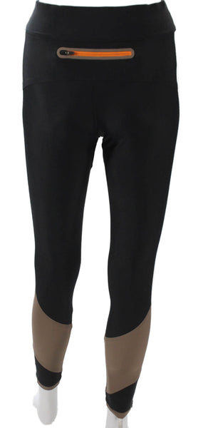 Laain Women Black Ankle Leggings Polyamide Colorblock Size XS