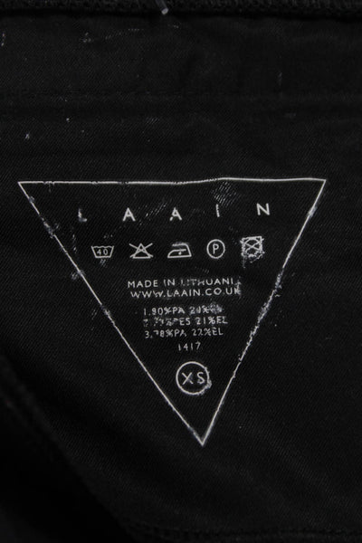 Laain Women Black Ankle Leggings Polyamide Colorblock Size XS