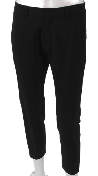 Nili Lotan Womens Black Ankle Pants Virgin Wool Hook & Eye Size 0