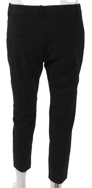 Nili Lotan Womens Black Ankle Pants Virgin Wool Hook & Eye Size 0