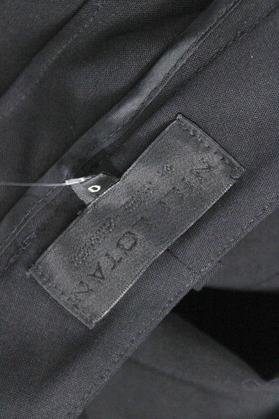 Nili Lotan Womens Black Ankle Pants Virgin Wool Hook & Eye Size 0