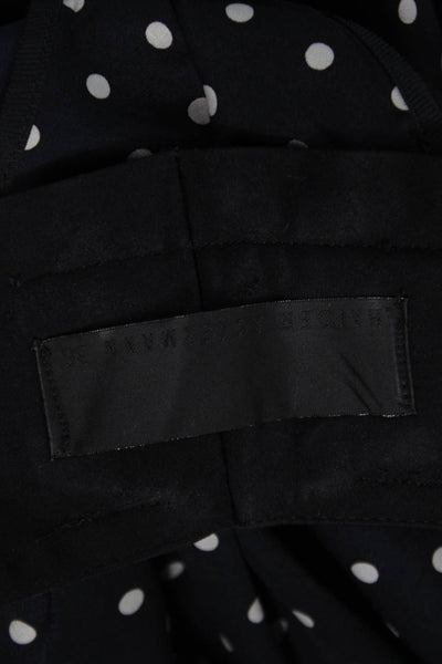 Haider Ackermann Women Cropped Polka Dot Black Polyester Pants Hook Eye Size 36