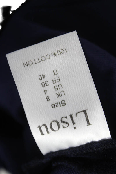 Lisou Womens Blue Cotton Dress Pants Size 4