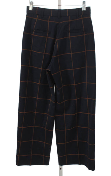 The Fold Women Dress Pants Blue Check Polyester Blend Size 6