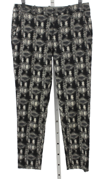 Lela Rose Women Dress Pants Black Check Cotton Zip Size 4