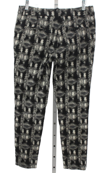 Lela Rose Women Dress Pants Black Check Cotton Zip Size 4