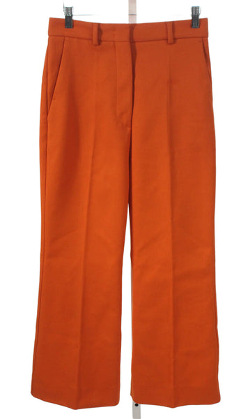Sportmax Women Dress Pants Orange Cotton Zip 25 Inseam Size 4