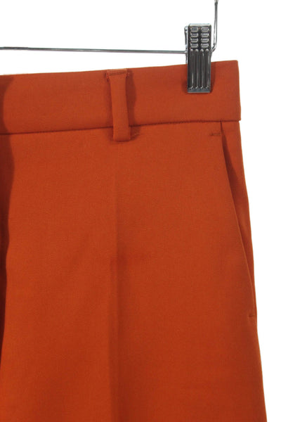 Sportmax Women Dress Pants Orange Cotton Zip 25 Inseam Size 4