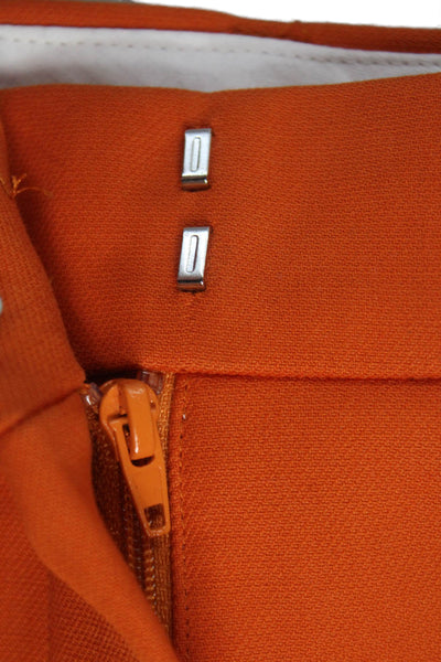 Sportmax Women Dress Pants Orange Cotton Zip 25 Inseam Size 4