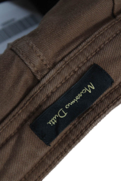 Massimo Dutti Women Wide Leg High Rise Brown Cotton Pants Size 2