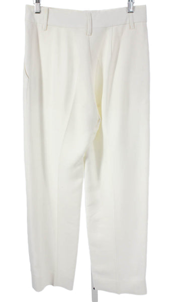 Khaite Womens Cropped White Viscose Blend Pants Hook & Eye Inseam 27 Size 0