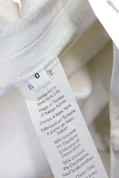 Khaite Womens Cropped White Viscose Blend Pants Hook & Eye Inseam 27 Size 0