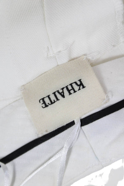 Khaite Womens Cropped White Viscose Blend Pants Hook & Eye Inseam 27 Size 0