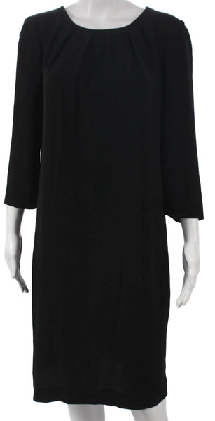 Moschino Cheap & Chic Women Shift Dress Black 3/4 Sleeve Round Neck Size 46