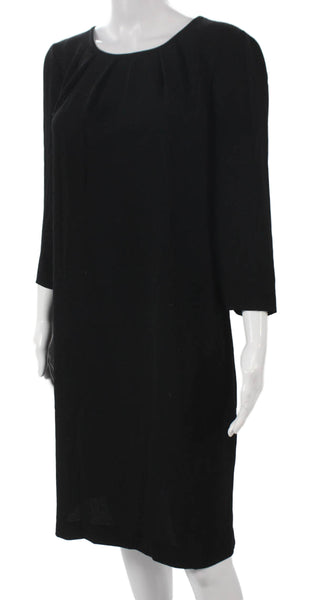 Moschino Cheap & Chic Women Shift Dress Black 3/4 Sleeve Round Neck Size 46